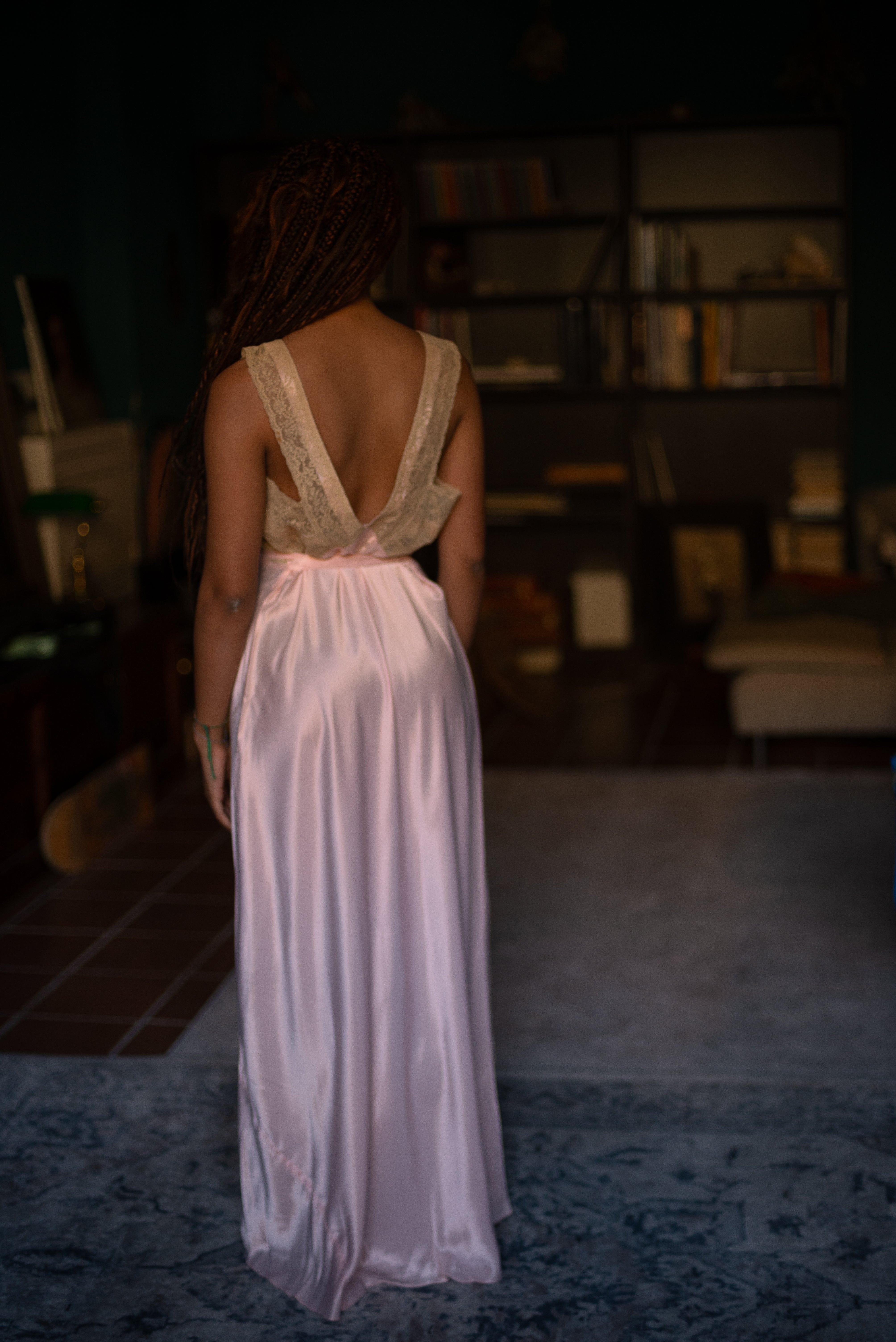 satin rayon dress Satin Viscose Side Slit Maxi Dress