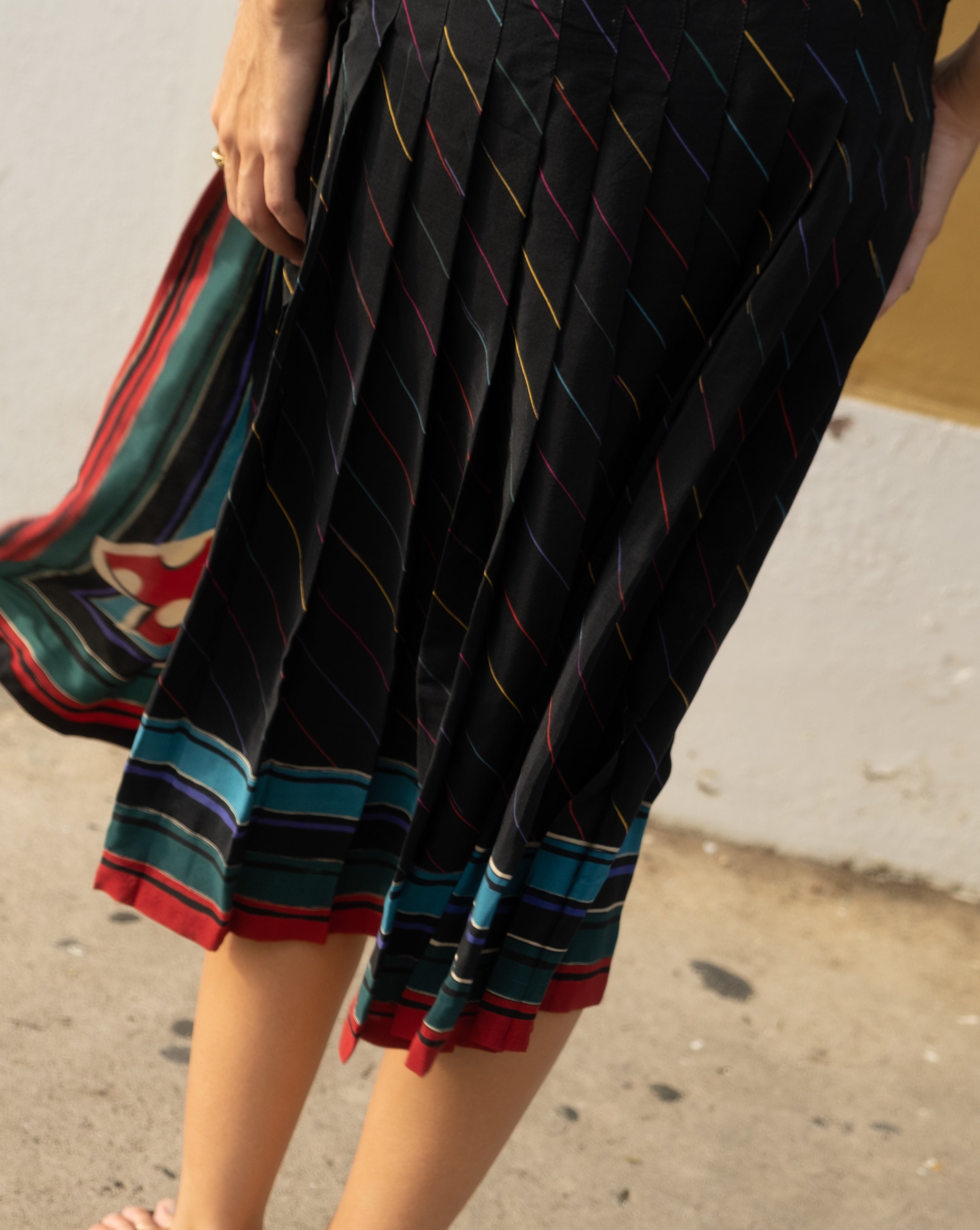 1970s 3-piece Italian silk skirt set, small