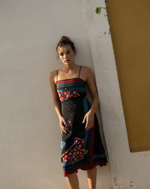 1970s 3-piece Italian silk skirt set, small