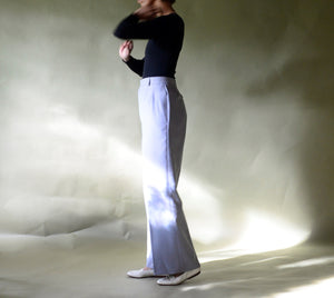 70s CACHAREL wool blend high waist pleated bell bottom trousers // 25-26" waist