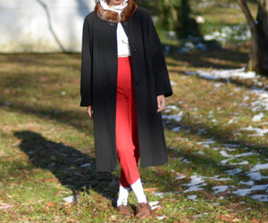 1950s cashmere coat with mink fur collar