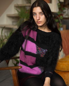 80s angora art to wear loose fit sweater, fits up to xl