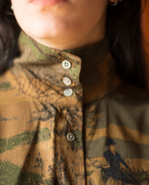80s Ralph Lauren rayon equestrian motif novelty blouse, fits up to xl