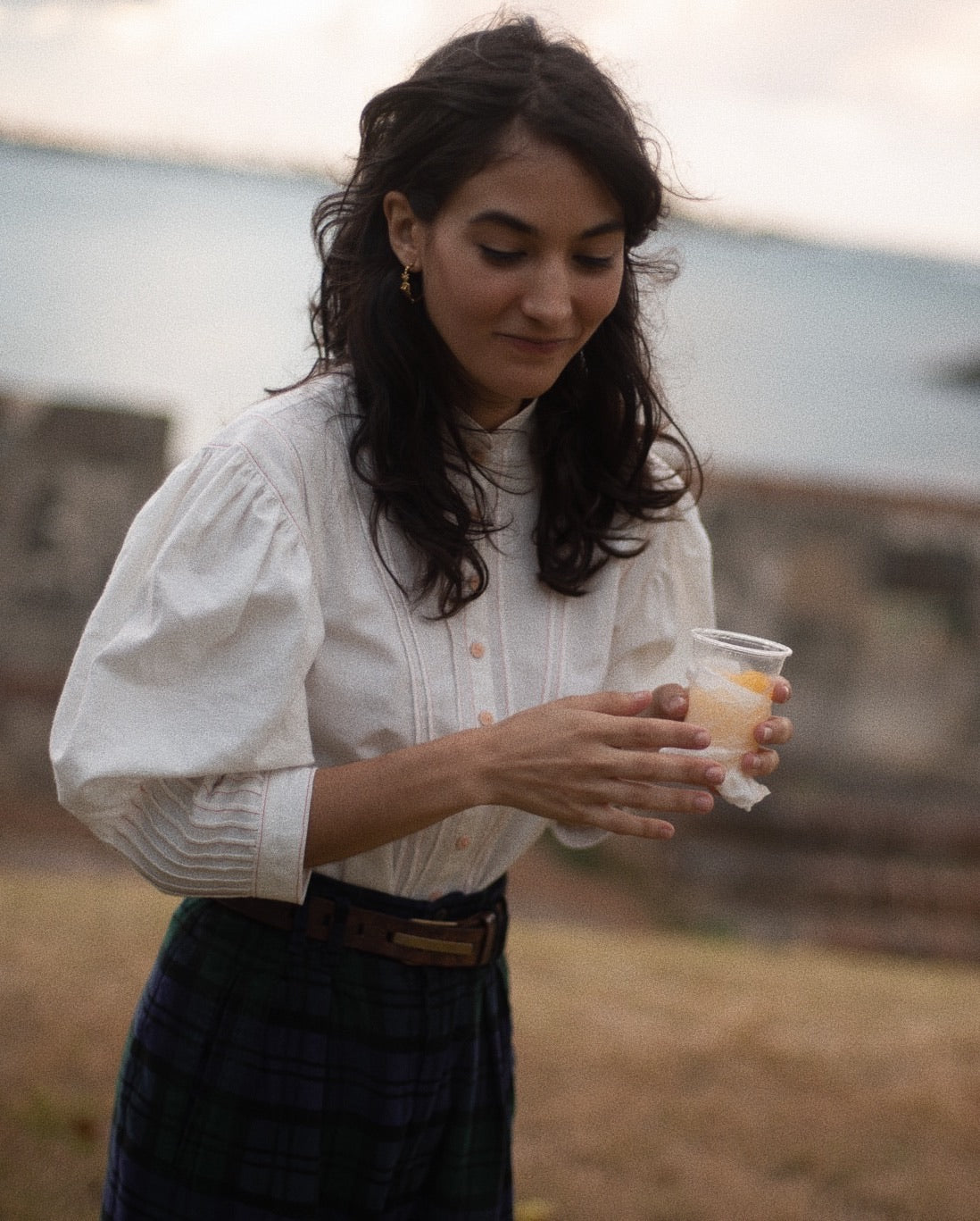 Alexandra blouse in antique cotton linen