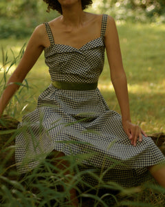 1940s cotton gingham sun dress, small-medium