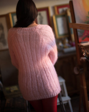 Vintage mohair ribbed wool oversized sweater