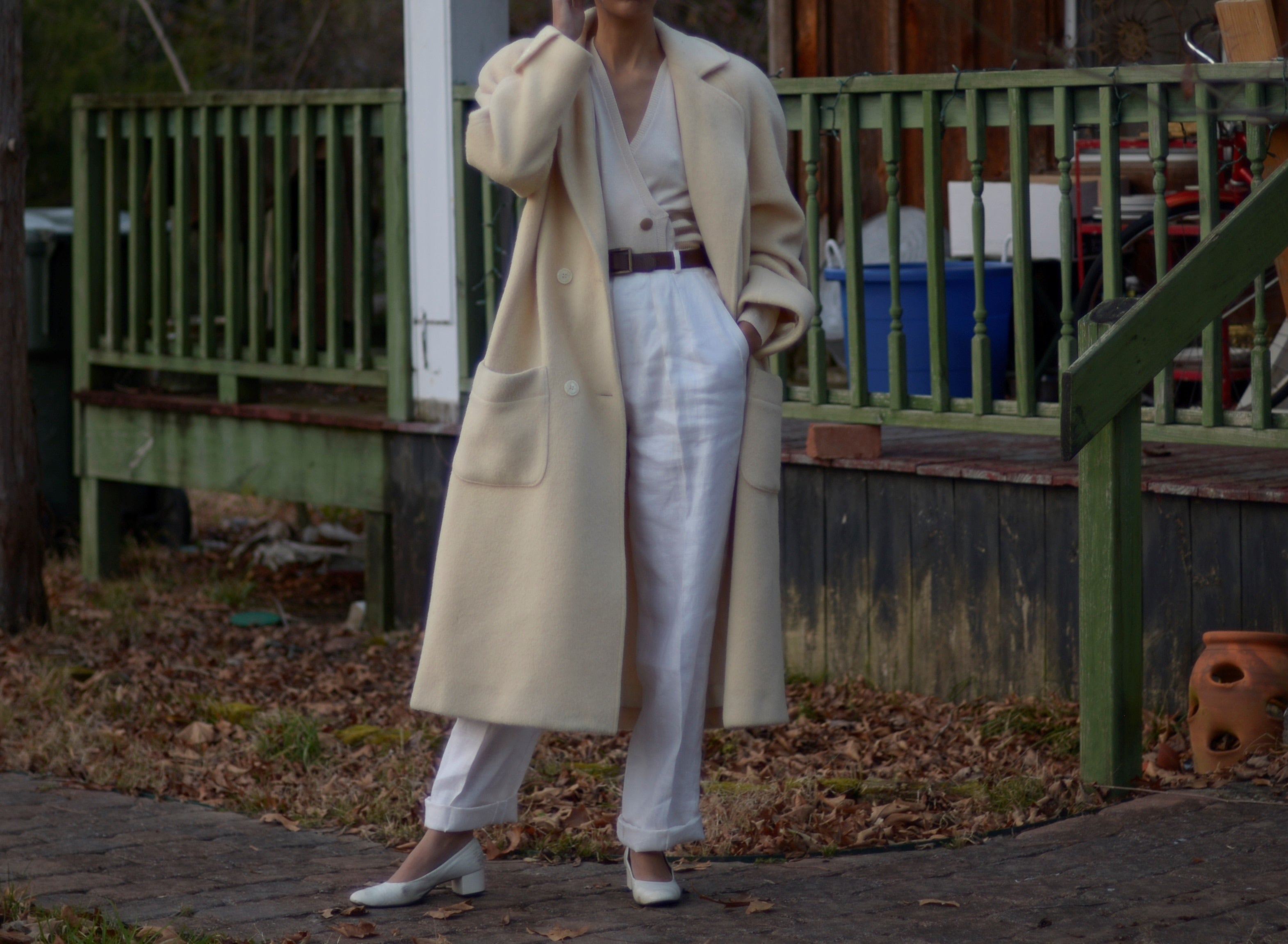 1980s cream mohair wool oversized coat with strong shoulder – Page