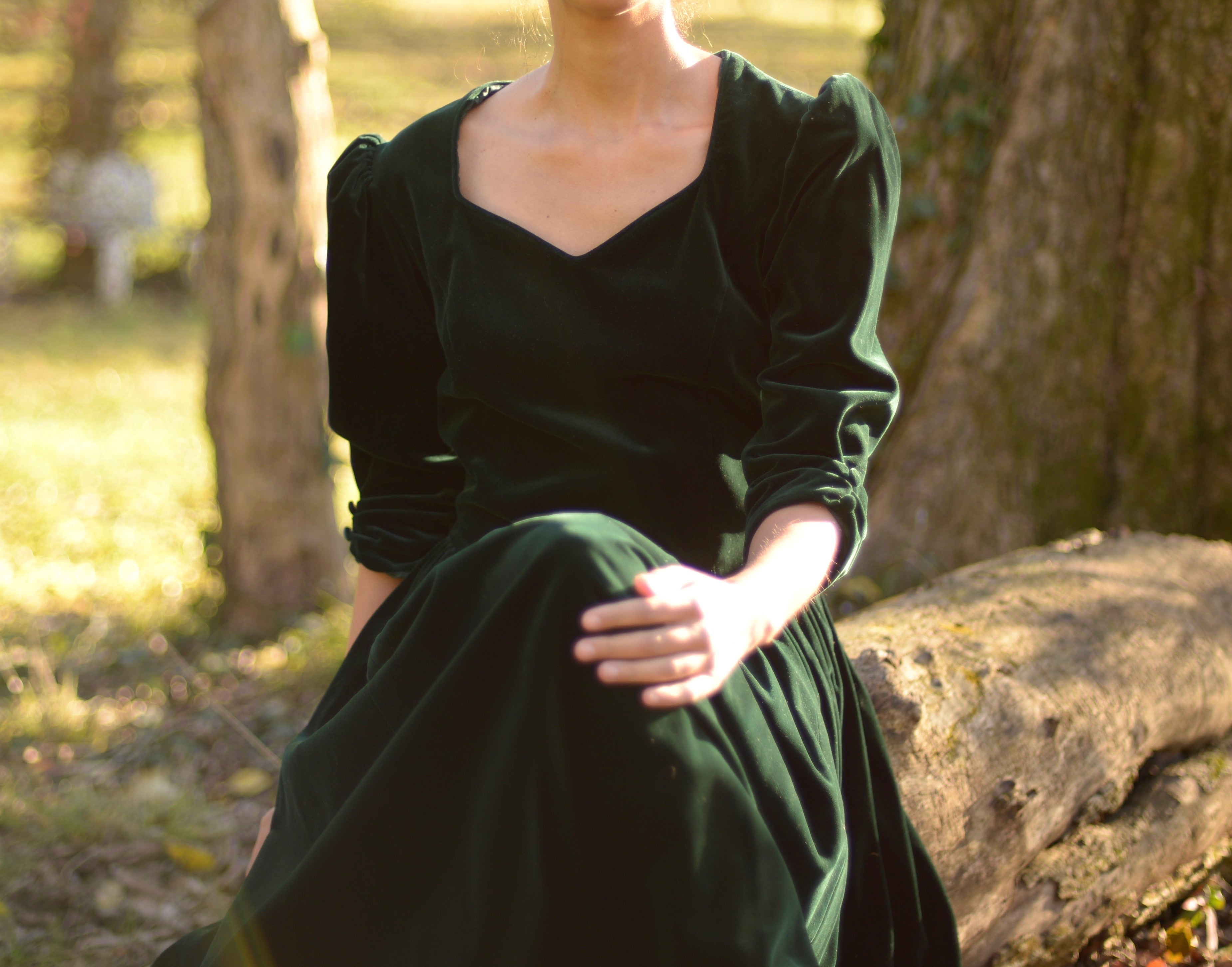 laura ashley green velvet dress Laura Ashley vintage velvet velour emerald dress modest long gown