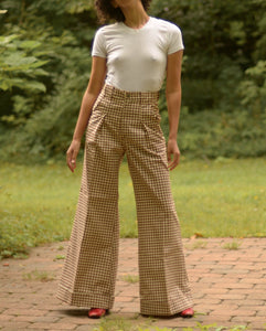 Rare 1970s thick cotton gingham ultra wide leg bell bottom trousers, 2 –  Page of Air