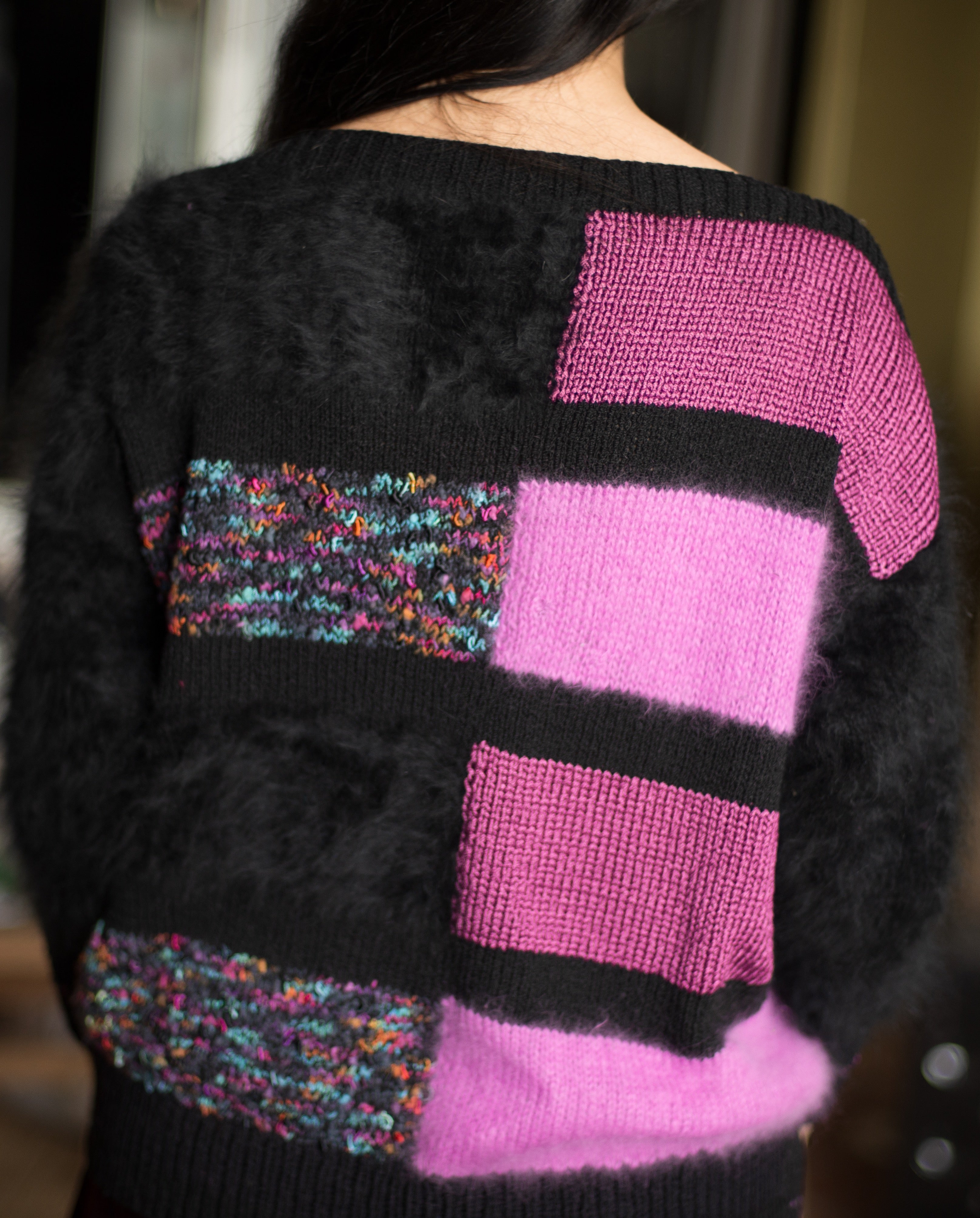 80s angora art to wear loose fit sweater, fits up to xl