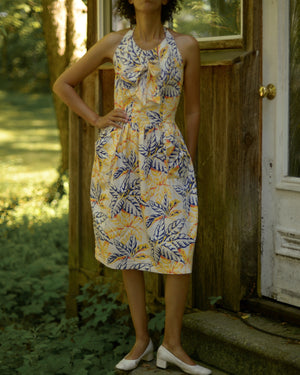1940s cotton novelty plant print halter dress, small-medium Page of Air 1940s cotton novelty plant print halter dress, small-medium Page of Air